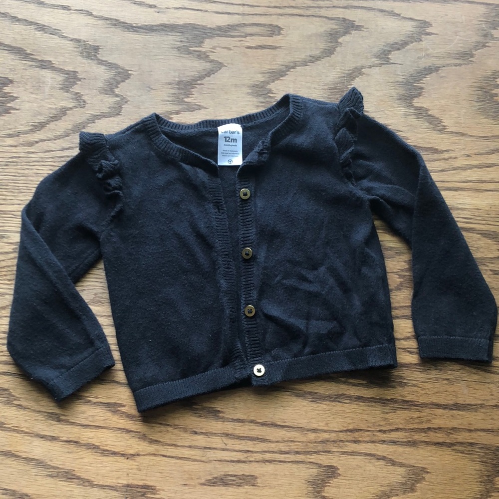 Carter’s Baby Girl’s Black Cardigan with Gold Buttons
